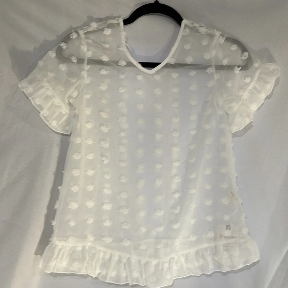 Girls Chiffon Swim Cover Up Swiss Dot Sheer Beach Wraps 3-12 Yrs Kids Pink, 5-6Y